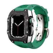 Load image into Gallery viewer, Carbon Fiber And Titanium Case With Fluororubber Strap For Apple Watch 44/45 MM - Mycasety Mycasety
