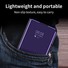 Load image into Gallery viewer, Smart Mirror Clear View Flip Case Luxury Magnetic Leather Kickstand Shockproof Cover For Galaxy Z Fold 6/5/4/3

