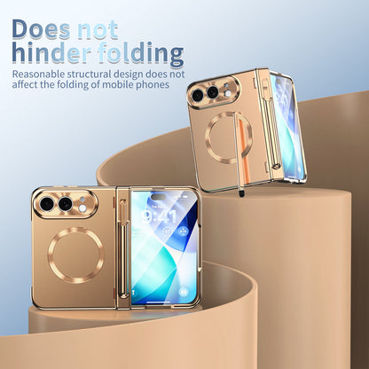 iPhone Duo | Golden Business Phone Case Built-in Tempered Glass Film & Stylus & Two Magnetic Hinge Options