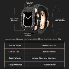 Load image into Gallery viewer, Carbon Fiber And Titanium Case With Fluororubber Strap For Apple Watch 44/45 MM - Mycasety Mycasety
