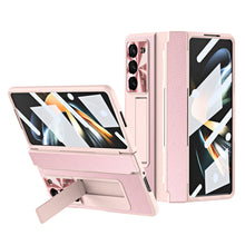 Load image into Gallery viewer, Luxury Leather Magnetic Bracket Shell Electroplated Phone Case For Samsung Galaxy Z Fold3/4/5 With Back Screen Glass - Mycasety Mycasety
