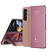 Load image into Gallery viewer, Smart Mirror Clear View Flip Case Luxury Magnetic Leather Kickstand Shockproof Cover For Galaxy Z Fold 6/5/4/3
