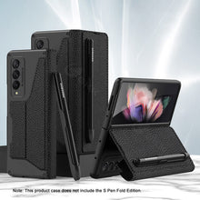 Load image into Gallery viewer, Leather Pen Holder Armor Back Case For Samsung Galaxy Z Fold3 Fold4 5G - Mycasety Mycasety
