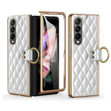 Load image into Gallery viewer, Luxurious Leather Ring Holder Protective Phone Case With Front Protection Film For Samsung Galaxy Z Fold5 Fold4 Fold3 - Mycasety Mycasety
