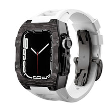 Load image into Gallery viewer, Carbon Fiber And Titanium Case With Fluororubber Strap For Apple Watch 44/45 MM - Mycasety Mycasety
