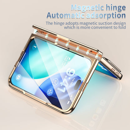iPhone Duo | Golden Business Phone Case Built-in Tempered Glass Film & Stylus & Two Magnetic Hinge Options