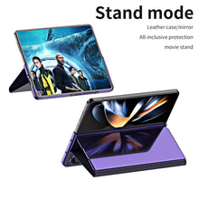 Load image into Gallery viewer, Smart Mirror Clear View Flip Case Luxury Magnetic Leather Kickstand Shockproof Cover For Galaxy Z Fold 6/5/4/3
