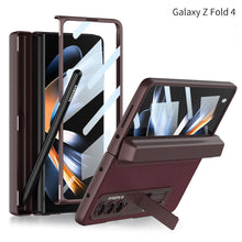 Load image into Gallery viewer, Full Protect Magnetic Hinge Case For Galaxy Z Fold4 5G With Made-in S Pen Slot &amp; Tempered Film Stand - Mycasety Mycasety
