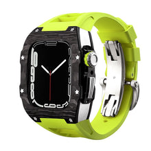 Load image into Gallery viewer, Carbon Fiber And Titanium Case With Fluororubber Strap For Apple Watch 44/45 MM - Mycasety Mycasety
