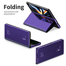 Load image into Gallery viewer, Smart Mirror Clear View Flip Case Luxury Magnetic Leather Kickstand Shockproof Cover For Galaxy Z Fold 6/5/4/3

