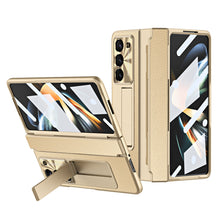 Load image into Gallery viewer, Luxury Leather Magnetic Bracket Shell Electroplated Phone Case For Samsung Galaxy Z Fold3/4/5 With Back Screen Glass - Mycasety Mycasety
