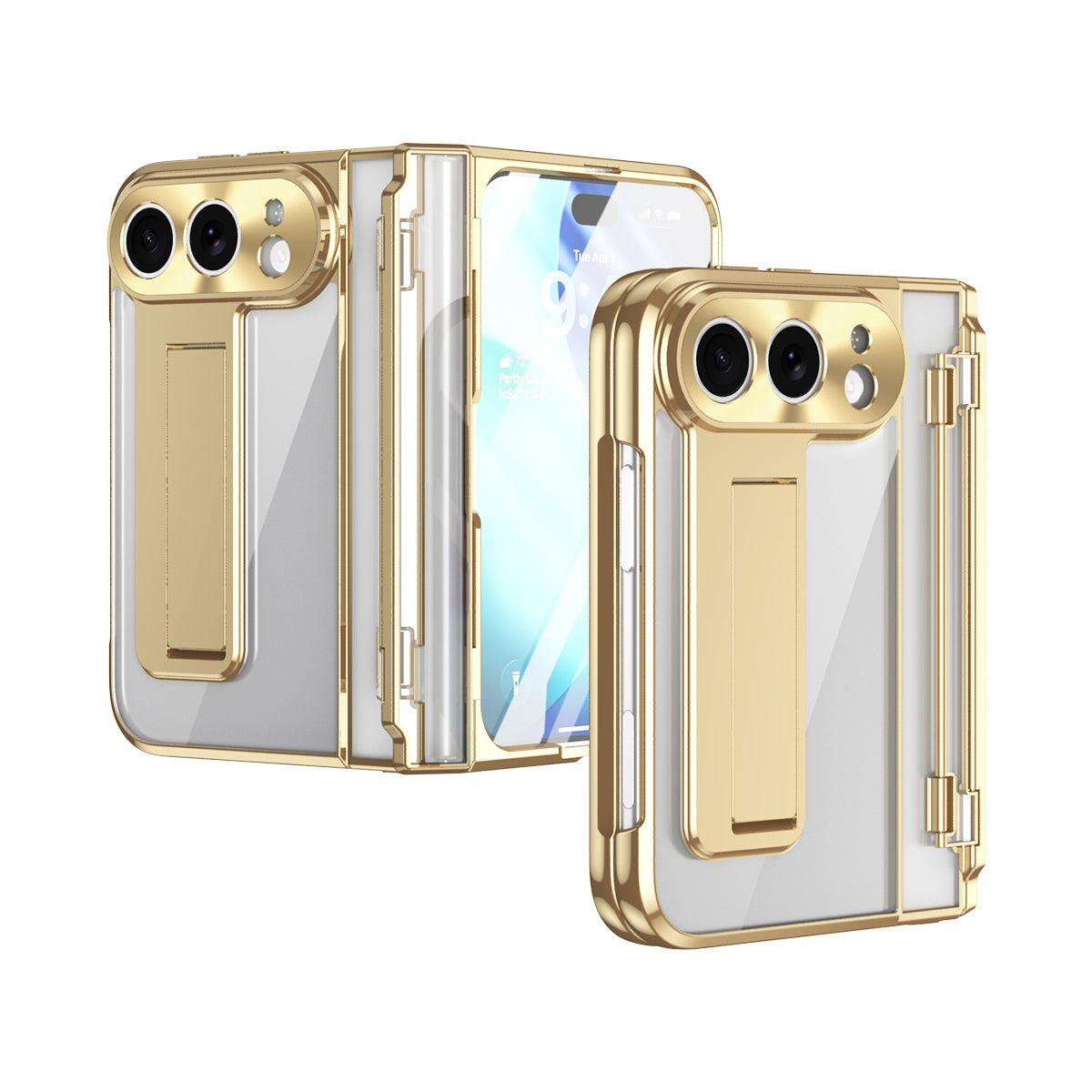 iPhone Duo | Clear Case with Hidden Kickstand, Hinge Protection & Glass Front