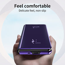 Load image into Gallery viewer, Smart Mirror Clear View Flip Case Luxury Magnetic Leather Kickstand Shockproof Cover For Galaxy Z Fold 6/5/4/3
