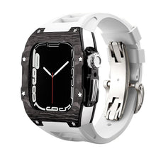 Load image into Gallery viewer, Carbon Fiber And Titanium Case With Fluororubber Strap For Apple Watch 44/45 MM - Mycasety Mycasety
