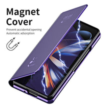 Load image into Gallery viewer, Smart Mirror Clear View Flip Case Luxury Magnetic Leather Kickstand Shockproof Cover For Galaxy Z Fold 6/5/4/3

