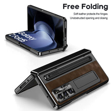 Load image into Gallery viewer, Jazz Retro Style Anyi-fall Protective Leather Phone Case For Galaxy Fold 6/5/4 With Front Protection Film And Stylus
