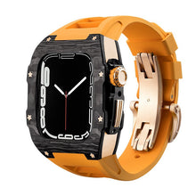 Load image into Gallery viewer, Carbon Fiber And Titanium Case With Fluororubber Strap For Apple Watch 44/45 MM - Mycasety Mycasety
