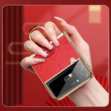 Load image into Gallery viewer, Genuine Leather Folding Phone Case For Samsung Galaxy Z Flip 5/4/3 - Mycasety Mycasety
