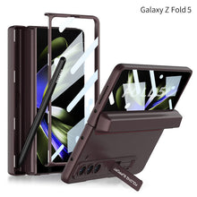 Load image into Gallery viewer, Magnetic Full Coverage Samsung Galaxy Z Fold 5 Case with Front Tempered Glass Protector and Hidden Pen Holder - Mycasety Mycasety
