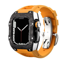 Load image into Gallery viewer, Carbon Fiber And Titanium Case With Fluororubber Strap For Apple Watch 44/45 MM - Mycasety Mycasety
