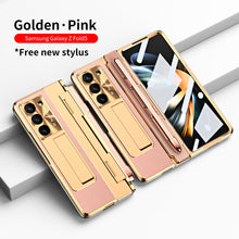 Load image into Gallery viewer, Luxury Leather Magnetic Bracket Shell Electroplated Phone Case For Samsung Galaxy Z Fold3/4/5 With Back Screen Glass - Mycasety Mycasety
