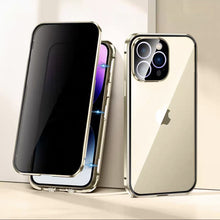 Load image into Gallery viewer, Magnetic Tempered Glass Double-sided Anti-peep Phone Case For iPhone
