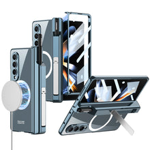 Load image into Gallery viewer, Magnetic Magsafe Wireless Charge Electroplated Pen Box Bracket Phone Case For Samsung Galaxy Z Fold 4 5G - mycasety2023 Mycasety
