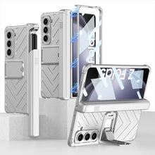 Load image into Gallery viewer, Magnetic Armor All-included Slide Pen Case With Back Screen Glass Hinge Holder Phone Cover For Samsung Galaxy Z Fold3 Fold4 Fold5 - Mycasety Mycasety
