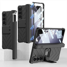 Load image into Gallery viewer, Magnetic Armor All-included Slide Pen Case With Back Screen Glass Hinge Holder Phone Cover For Samsung Galaxy Z Fold3 Fold4 Fold5 - Mycasety Mycasety
