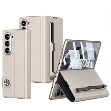 Load image into Gallery viewer, Luxurious Leather Cover Shockproof Phone Case With Screen Protector and Pen Slot For Galaxy Z Fold6
