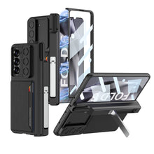 Load image into Gallery viewer, Magnetic Hinge Pen Box Lens Slide Protector Shockproof Phone Case With Screen Protector &amp; Card Holder For Galaxy Z Fold 6
