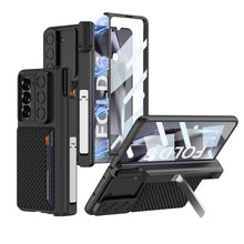 Load image into Gallery viewer, Magnetic Hinge Pen Box Lens Slide Protector Shockproof Phone Case With Screen Protector &amp; Card Holder For Galaxy Z Fold 6
