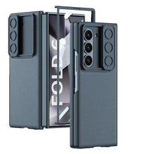 Load image into Gallery viewer, Leather All-inclusive Lens Slide Protector Phone Case With Back Screen Protector For Galaxy Z Fold 6
