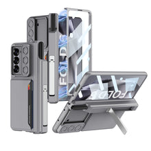 Load image into Gallery viewer, Magnetic Hinge Pen Box Lens Slide Protector Shockproof Phone Case With Screen Protector &amp; Card Holder For Galaxy Z Fold 6
