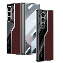 Load image into Gallery viewer, SPORTS DESIGN | Electroplating Leather Shockproof Phone Case With Screen Protector For Galaxy Z Fold6
