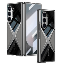 Load image into Gallery viewer, Luxury Leather Shockproof Electroplating Phone Case With Back Screen Protector For Galaxy Z Fold6
