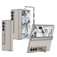 Load image into Gallery viewer, Magnetic Hinge Bracket Shockproof Leather Phone Case With Back Screen Protector For Galaxy Z Fold6
