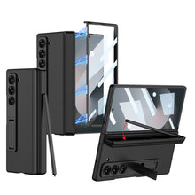 Load image into Gallery viewer, Magnetic Pen Box Shockproof Leather Phone Case With Screen Glass Protector For Galaxy Z Fold 6/5/4/3
