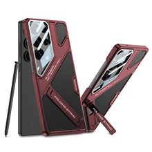 Load image into Gallery viewer, Full Lens Protection Leather Phone Case With Holder For Galaxy S25 S24 S23 Ultra
