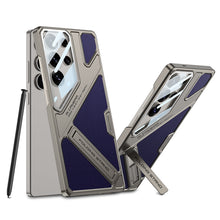 Load image into Gallery viewer, Full Lens Protection Leather Phone Case With Holder For Galaxy S25 S24 S23 Ultra
