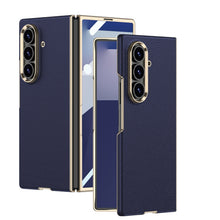 Load image into Gallery viewer, Business-style Electroplated Leather Phone Case For Galaxy Z Fold 7/6/5/4
