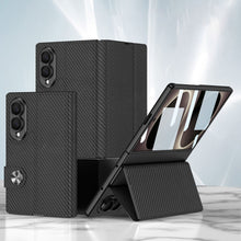 Load image into Gallery viewer, Luxury Leather Galaxy Z Fold8 Wide Ultra Case with Built-In Tempered Glass &amp; Kickstand
