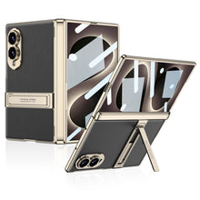 Load image into Gallery viewer, Golden Electroplated Leather Shockproof Phone Cover For Galaxy Z Fold8 Ultra Wide
