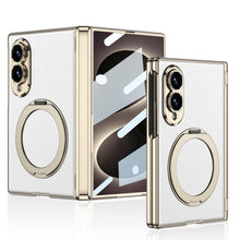 Load image into Gallery viewer, Luxurious Leather Golden Plating Phone Case with Built-In Tempered Glass &amp; Magnetic Bracket For  Galaxy Z Fold8 Wide Ultra
