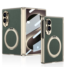 Load image into Gallery viewer, Luxurious Leather Golden Plating Phone Case with Built-In Tempered Glass &amp; Magnetic Bracket For  Galaxy Z Fold8 Wide Ultra
