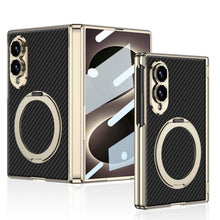 Load image into Gallery viewer, Luxurious Leather Golden Plating Phone Case with Built-In Tempered Glass &amp; Magnetic Bracket For  Galaxy Z Fold8 Wide Ultra
