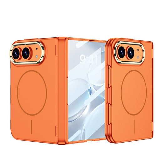 iPhone Duo - Magnetic Hinge Protection Fashion Cover Built-in Tempered Glass Film & Magnetic Ring