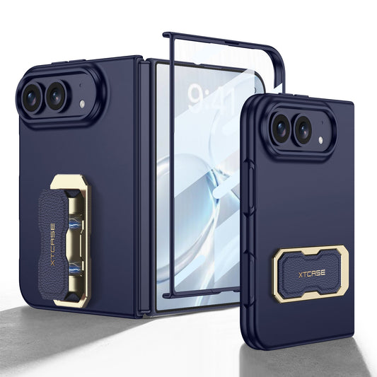 iPhone Duo | Slim Full‑Coverage Phone Case Built-in Tempered Glass Film & Magnetic Finger‑Ring Grip