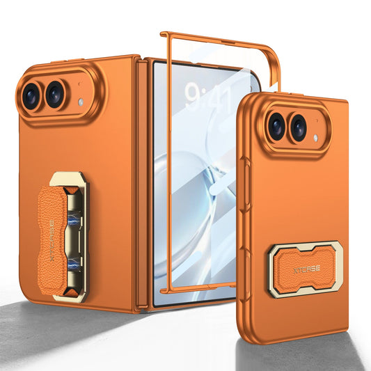 iPhone Duo | Slim Full‑Coverage Phone Case Built-in Tempered Glass Film & Magnetic Finger‑Ring Grip