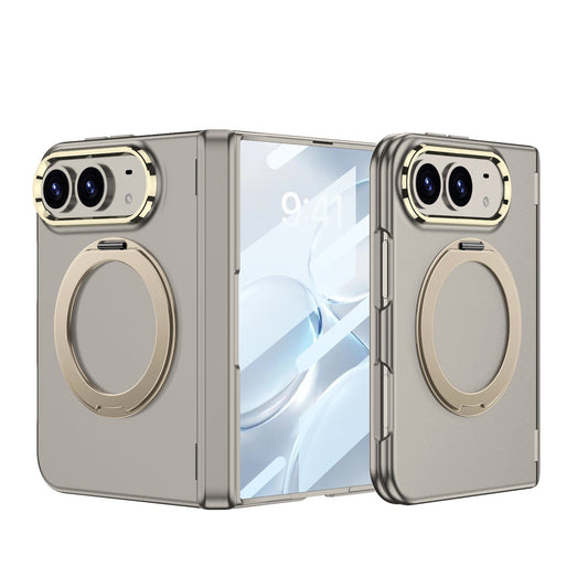 iPhone Duo - Magnetic Hinge Protection Fashion Cover Built-in Tempered Glass Film & Magnetic Kickstand